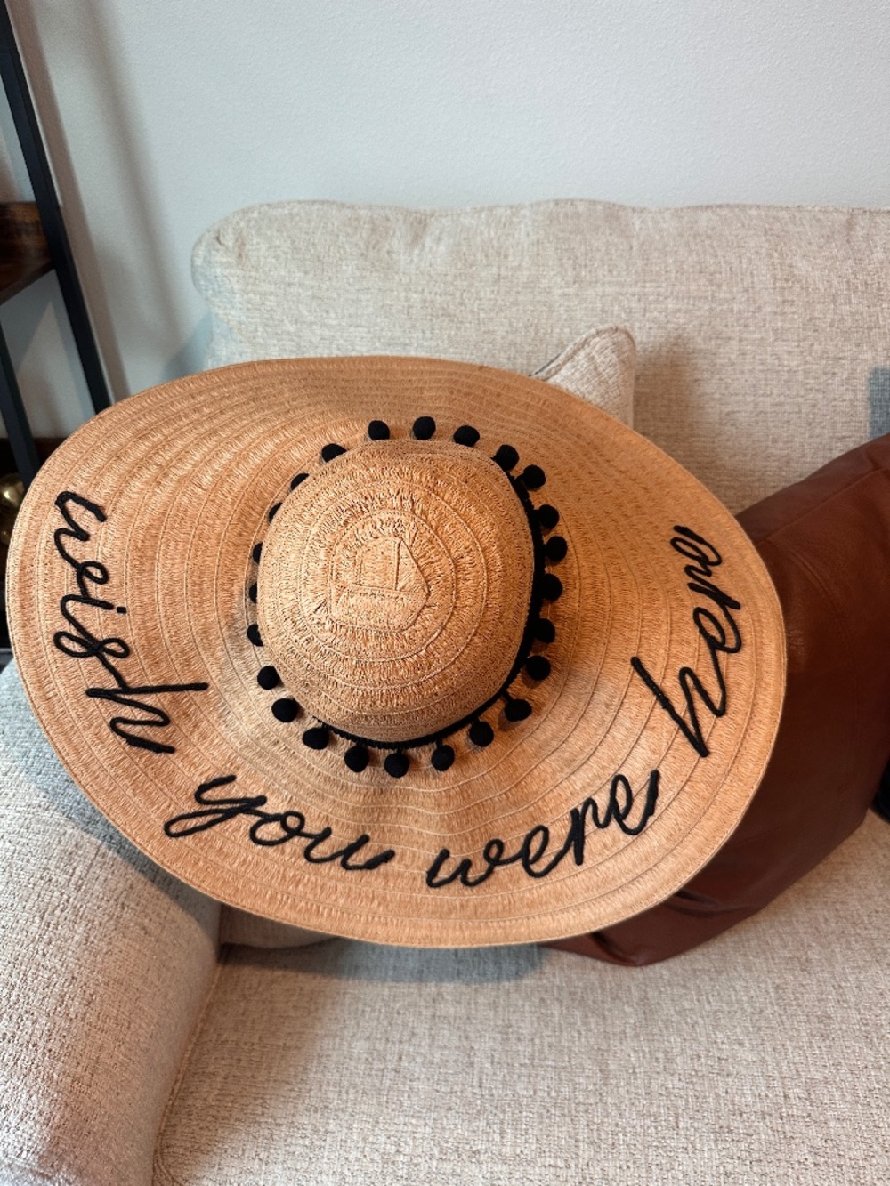 NWT Mud Pie “Wish You Were Here” Oversized Floppy Sun Hat